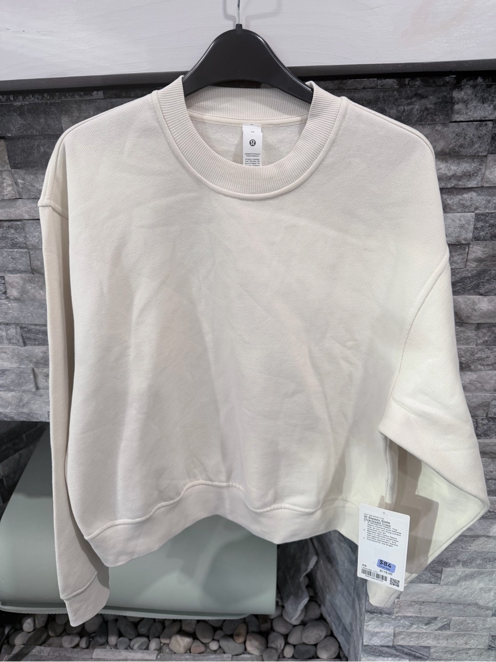 New Lululemon W Steady State Oversized Crew XS LTIV Cotton Fleece Sweatshirt